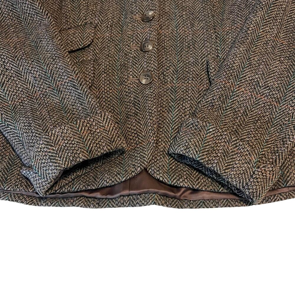 Vintage 90s Ralph Lauren Wool-Blend Herringbone Tweed Blazer Made in USA Size 6 - Picture 8 of 13